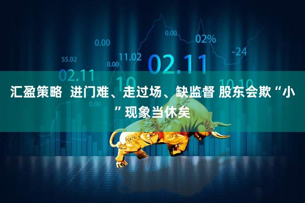 汇盈策略  进门难、走过场、缺监督 股东会欺“小”现象当休矣